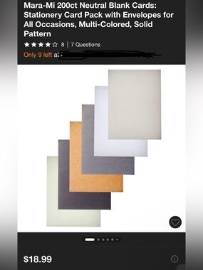 Neutral Multi-Colored Blank Cards & Envelopes